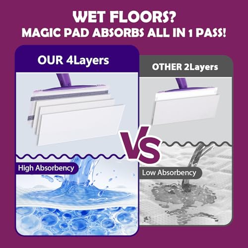 Mopping Pad Refill Compatible with Wet Jet Mop, Disposable Multi Surface Wetjet photo 8