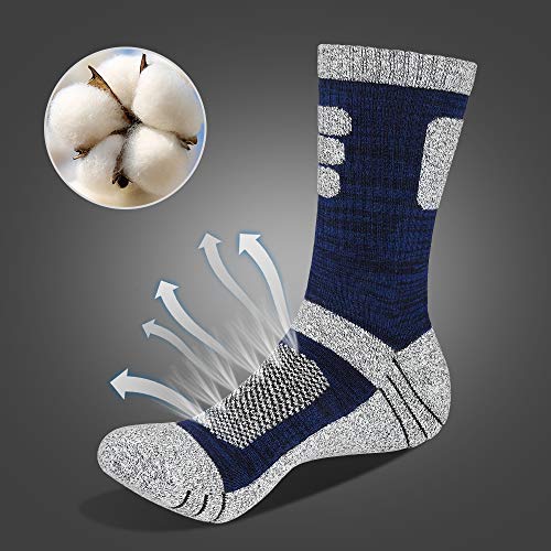 OBKJJ 5Pairs Men's Multi Performance Cushion Crew Socks for Outdoor Recreation Performance Trekking Climbing Socks - Thumbnail 2