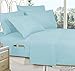 Elegant Comfort 4-Piece Queen- Smart Sheet Set! Luxury Soft 1500 Premier Hotel Quality Wrinkle and Fade Resistant with Side Storage Pockets on Fitted Sheet, Queen, Aqua Blue