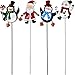 Christmas Yard Garden Stakes Decor Set of 4 Cheerful Characters 2 Penguins Snowman and Santa Claus Metal Signs for Home Outdoor Lawn Pathway Walkway Driveway Holiday Decorations by Gift Boutique