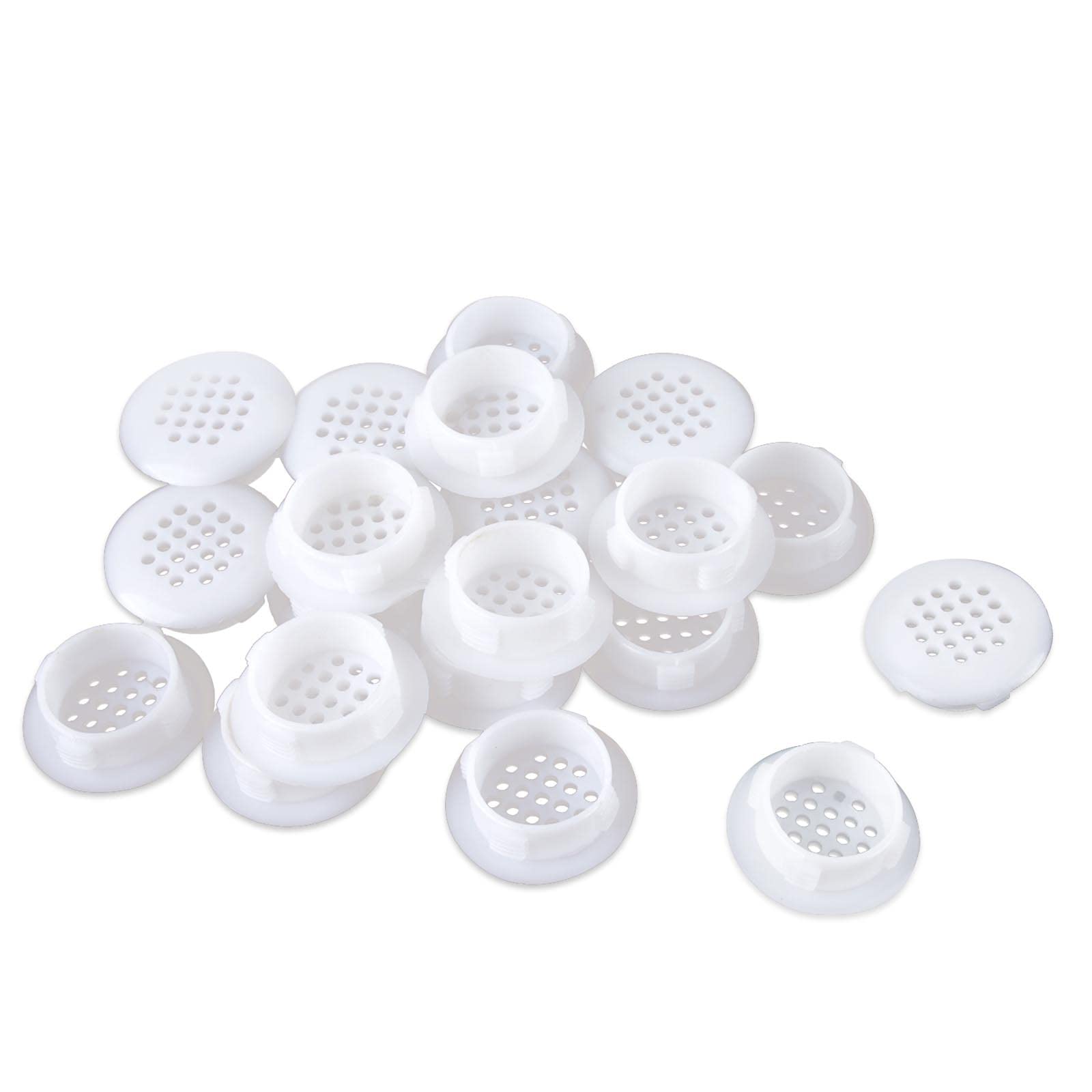 AWAVM 20PCS Soffit Vents, Mesh Vent Covers for Shoe Cabinets, 30mm Round Plastic Vent Holes, Air Vent Holes, Single-Layer Vent Covers, Furniture Cabinet, Wardrobe, Shoe Cabinet, Drawer