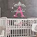 BATTOO Girls Name Wall Decal- Princess Wall Decal- Personalized Name Wall Decal for Girls Room Bedroom Decor- Little Princess Tiara Crown Wall Decal