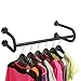 MyGift Modern Black Metal Clothes Rod Wall Mounted Hanging Garment Clothing Hanger Bar for Closet