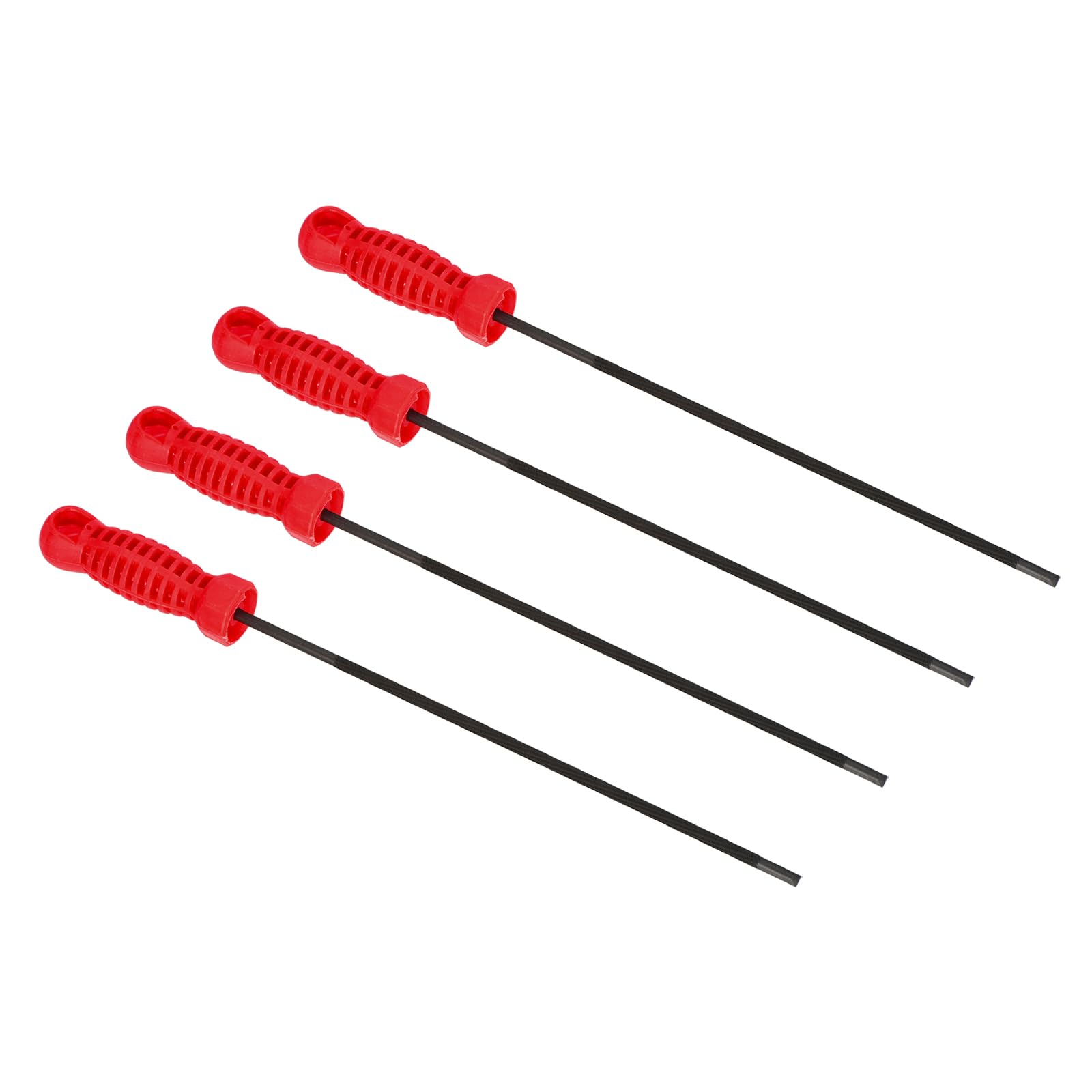 PATIKIL Chainsaw Chain Sharpening File, 4 Pack 3/16-Inch (4.8 Mm) Round Chain Saw Sharpener File with Plastic Handles for Chainsaw, Red