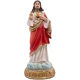 8" Sacred Heart of Jesus Statue | Christian Home Decoration | Great Catholic Gift for Baptism, First Holy Communion, Weddings