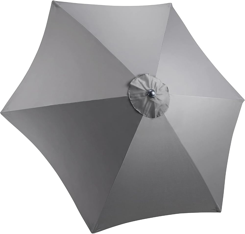 CHRISTOW Replacement Parasol Canopy 2.7m Hexagonal 6 Arms UV 30+ Grey