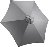 CHRISTOW Replacement Parasol Canopy 2.7m Hexagonal 6 Arms UV 30+ Grey