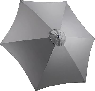 CHRISTOW Replacement Parasol Canopy 2.7m Hexagonal 6 Arms UV 30+ Grey