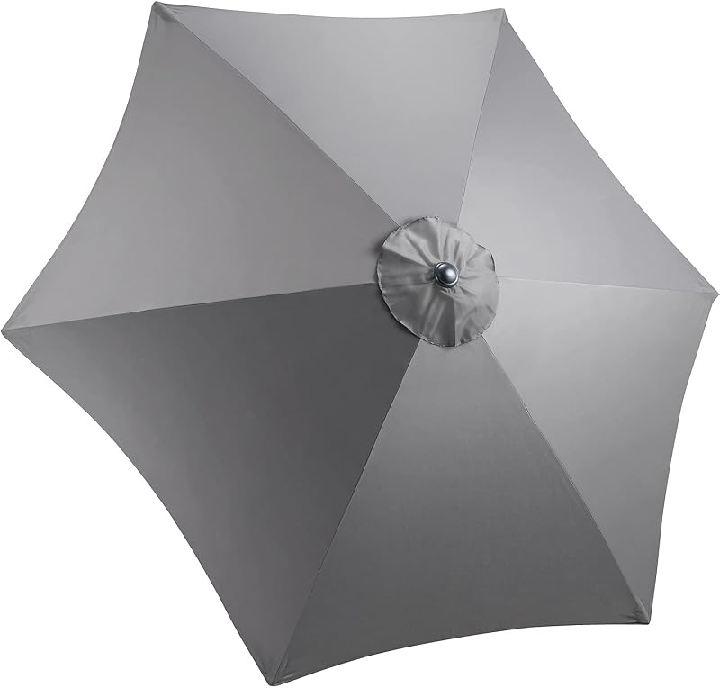 CHRISTOW Replacement Parasol Canopy 2.7m Hexagonal 6 Arms UV 30+ Grey