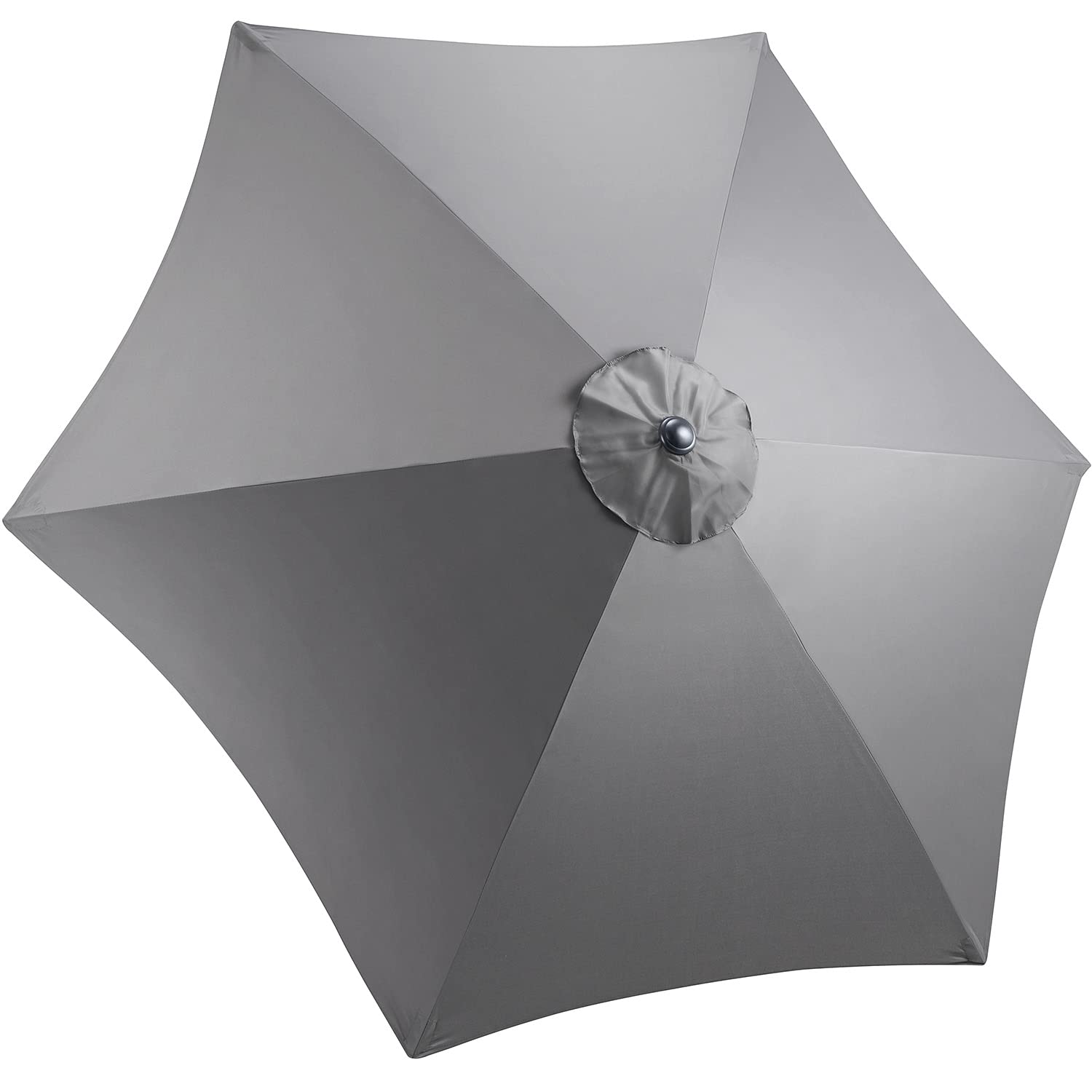 CHRISTOW Replacement Parasol Canopy 2m Hexagonal 6 Arms UV 30+ Protection For Garden Umbrella (Grey Fabric)