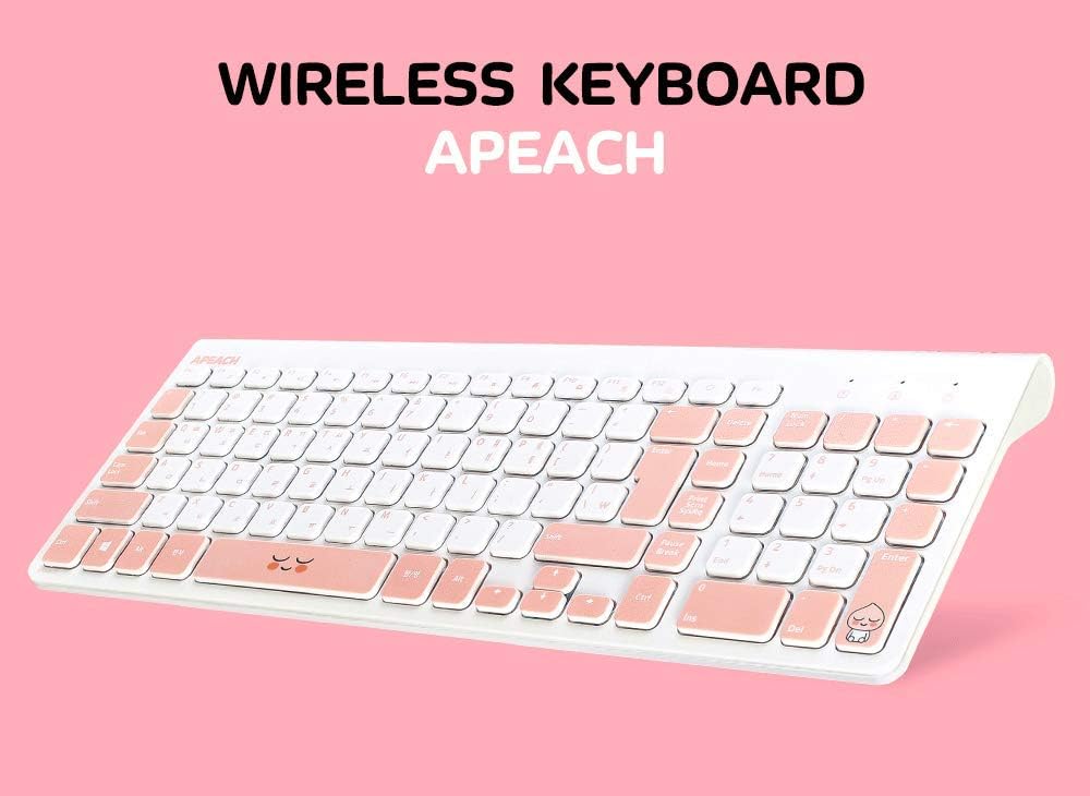 Amazon カカオフレンズ Kakao Friends ワイヤレス キーボード かわいい 薄型 レシーバー付属 アピーチ ライアン 無線 ハングル キーボード Pink 並行輸入品 カカオ パソコン用キーボード 通販