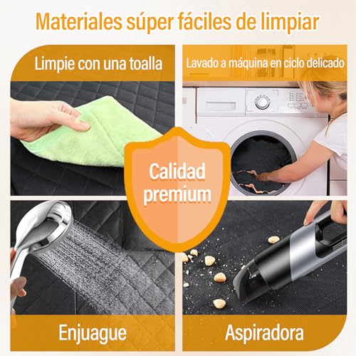 GALASALA Cubre Asientos para Auto Perro, Cubreasientos para Carro Perros, Protector de Asientos Mascotas, Con Comedero Plegable, Antirrozaduras Impermeable, Adecuado Automóviles Camiones SUV Maleteros
