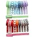 Wonderful Washi Tape Japanese Decorative Paper Craft Tape - Geometric Collection (Set of 20 Rolls) Extra Long (32 feet!)