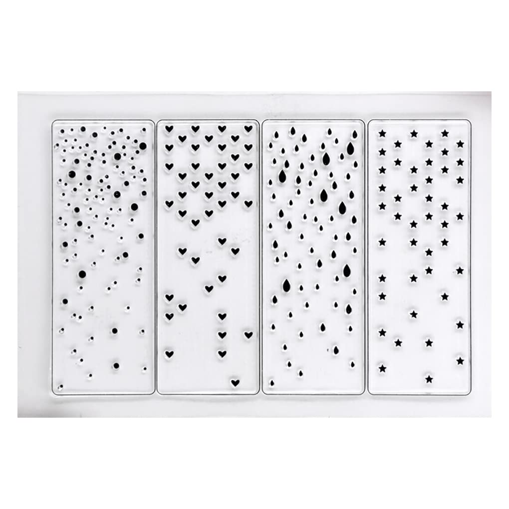 Kwan Crafts Snowfall Star Heart Raindrop Background Clear Stamps for Card Making Decoration and DIY Scrapbooking