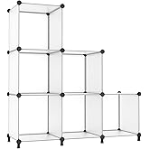 AWTATOS Closet Organizer 6 Cube Closet Storage Shelves DIY Stackable Clothes Storage Organizer Shelving for Closet Bedroom, Home, Translucent