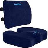 CloudBliss Seat Cushion,Office Chair Cushions,Car Seat Cushion,Lumbar Support Pillow for Office Chair,Back Support Memory Foam Pillow Coccyx Cushion for Tailbone Pain,Sciatica & Back Pain Relief -Blue