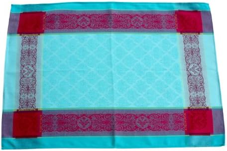 French Kitchen Towel - Jacquard - Turquoise - Made in France