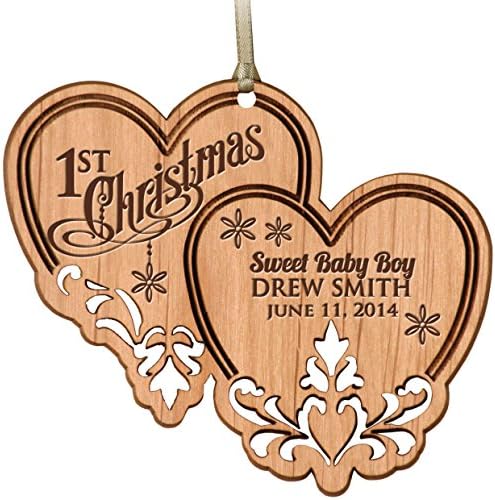 Personalized Baby's First Christmas Ornament 2016 New Parent gift ideas for newborn boys and Girl Custom engraved ornament for mom dad and grandparents By DaySpring International (Sweet Baby Boy)