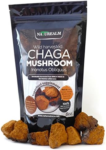 Organic Chaga Mushroom Tea Chunks, Wild Harvested in Alaska, 8 oz.