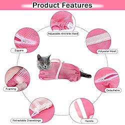 JULMELON Cat Washing Bag 10 PCS Set, Adjustable Cat