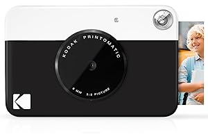 Kodak PRINTOMATIC Digital Instant Print Camera (Black), Full Color Prints On Zink 2x3 Sticky-Backed Photo Paper - Print Memor