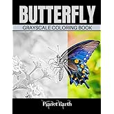 Butterfly Grayscale Coloring Book: Adult Coloring Book with Beautiful Images of Butterflies.