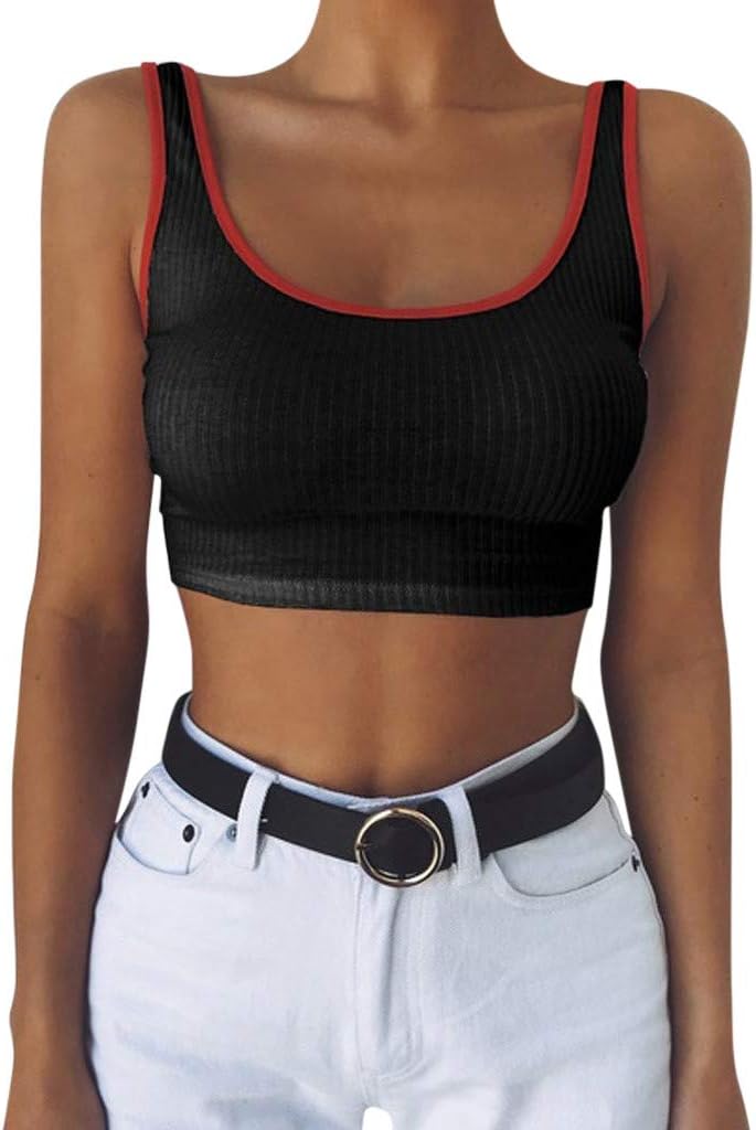 Womens Sexy Casual Crop Tops,Sleeveless T Shirt Slim Bandage Vest Tanks Summer T-Shirt,Fashion Style for Ladies and Girl
