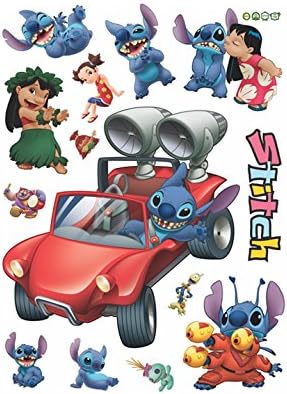 Fangeplus(R DIY Removable Stitch Cute Cartoon Anime Art Mural Vinyl Waterproof Wall Stickers Kids Room Decor Nursery Decal Sticker Wallpaper 23.6''x17.7''