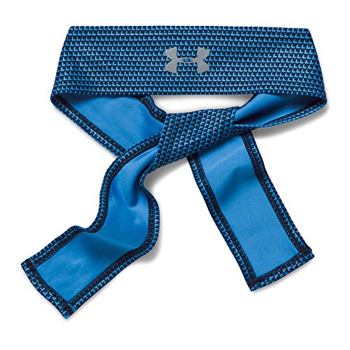 Under Armour Women's Printed Armour Tie Headband, Water/Midnight Navy, One Size