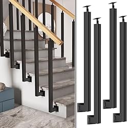 SDFVSDF 4-pcs Side Mount Stairs Railing