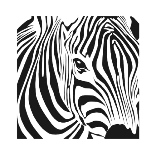Zebra Animal Print A5 A4 A3 & Bigger Sizes Reusable Stencil Wall Decor Kids Bedroom / Kids140 (PVC Reusable Stencil, A4 Size - 210 x 297 mm, 8.3 x 11.7 in)
