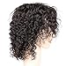 Goldfinch Short Curly Human Hair Wigs with Bangs Kinky Curly Short Wigs for Black Women Machine Made Human Hair Wigs Black Color 8 inches + Wig Cap