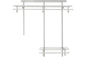 ClosetMaid 2087 ShelfTrack 2ft. to 4ft. Adjustable Closet Organizer Kit, White