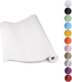 KINLO Aufkleber Küchenschränke weiß 60x500cm (3㎡) aus hochwertigem PVC Tapeten Küche Klebefolie Möbel wasserfest Aufkleber für Schrank selbstklebende Folie Küchenfolie Dekofolie MIT GLITZER