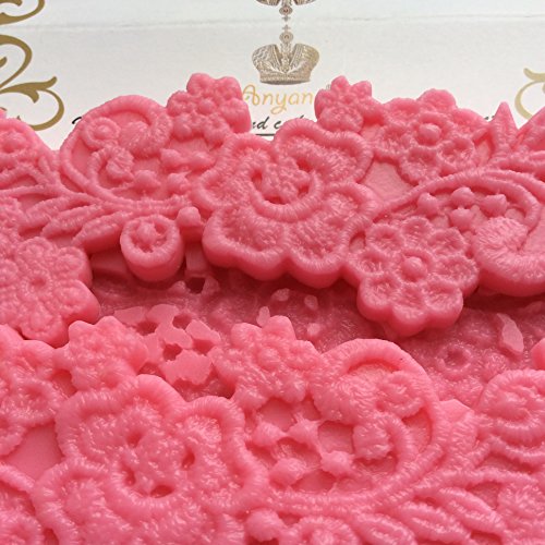 Anyana flower sugar edible vine royal lace wedding cake silicone Embossing Mould fondant