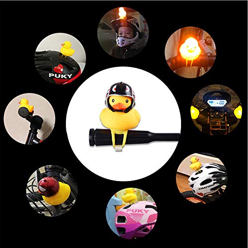 YBB 2 PCS Helmet Duck Bike Horn, Novelty Bicycle Bell Squeeze Horns Cycling Light for Toddler Children Adults Bicycle - Thumbnail 3