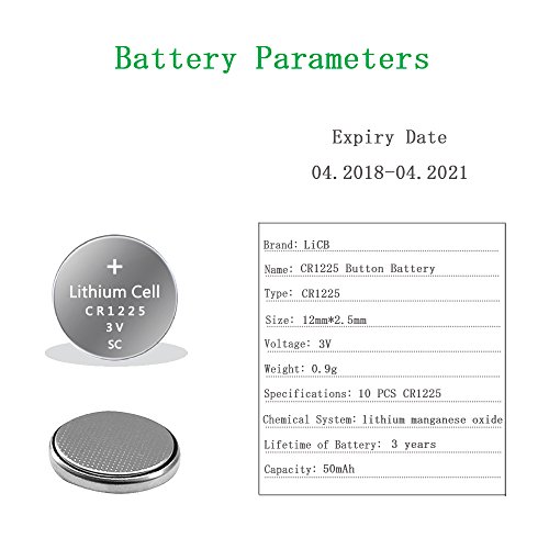 LiCB 10 Pack CR1225 3V Lithium Battery CR 1225