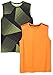 Amazon Essentials Boys' Active Performance Muscle Tank Tops, Pack of 2, Black Gradient/Orange, Medium