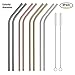 Metal Straws Stainless Steel Straws Reusable Drinking Straws with Brushes for 20 30OZ Yeti Tumbler Extra Long 6mm Wide Perfect for Christmas Hot Chocolate |Rose|Gold|Black|Silver