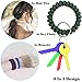 QY 12PCS Bright Colorful Patterns Plastic Spiral Coil Wrist Band Key Ring Chain