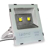 100W LED Flood Lights, Super Bright Work Lights, 500W Halogen Bulb Equivalent, IP65 Waterproof Security Lights, 8000Lm, 6000K, Outdoor Floodlight for Garage, Garden, Landscape Wall Lights