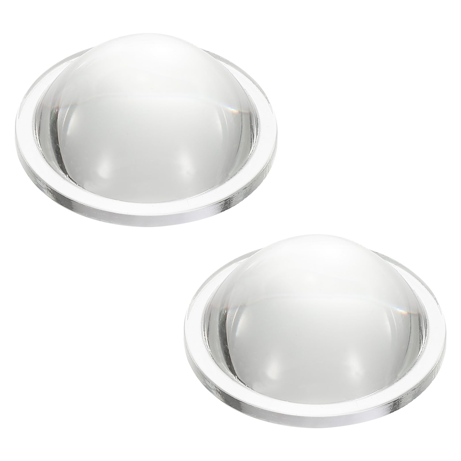 PATIKIL Diameter 44.5mm Flat Convex Lens, 2 Pcs Height 19mm High Borosilicate Glass LED Optical Convex Condenser Lens with Edge for Flashlight Car Bike Head Lamp Spotlight, Clear 2.5mm