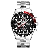 Curren Watches Men Quartz Watch Luxury Military Wristwatches Fashion Casual Water Resistant Army Sports Watch with box 8028 (silver black)