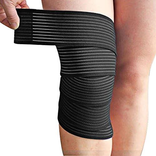 (1PCS) Knee Bandage, Ankala Adjustable Thick Sponge Collision Avoidance Kneeling Kneepad Outdoor Climbing Sports Riding Knee Bandage Protector (Black)