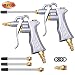 Industrial Air Blow Gun with Brass Adjustable Air Flow Nozzle and 2 Steel Air flow Extension, Pneumatic Air Compressor Accessory Tool Dust Cleaning Air Blower Gun-2 Pack