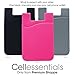 Cellessentials USA Merchant Card Holder for Back of Phone - Silicone Stick on Cell Phone Wallet for Credit Card, ID, Business Card - iPhone, Android and Most Smartphones - 3 Pack (Black,Pink,Grey)