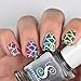 Whats Up Nails - Mosaic Nail Stencils Stickers Vinyls for Nail Art Design (2 Sheets, 24 Stencils Total)