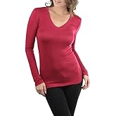 ToBeInStyle Women’s Classic Timeless Layering V-Neck Long Sleeve Top