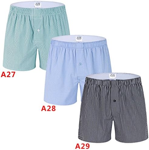 Honei Men's 3 Pack Combed Cotton Woven Boxer Shorts Pattern 9 Size XXL