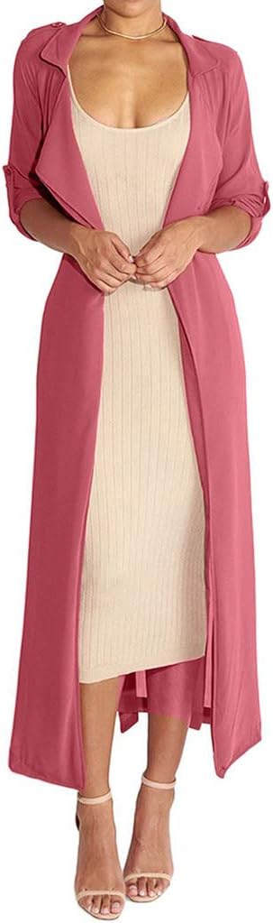Pure Beauty Women's Long Sleeve Soft Open Front Cover Ups for Women Chiffon Maxi Cardigan